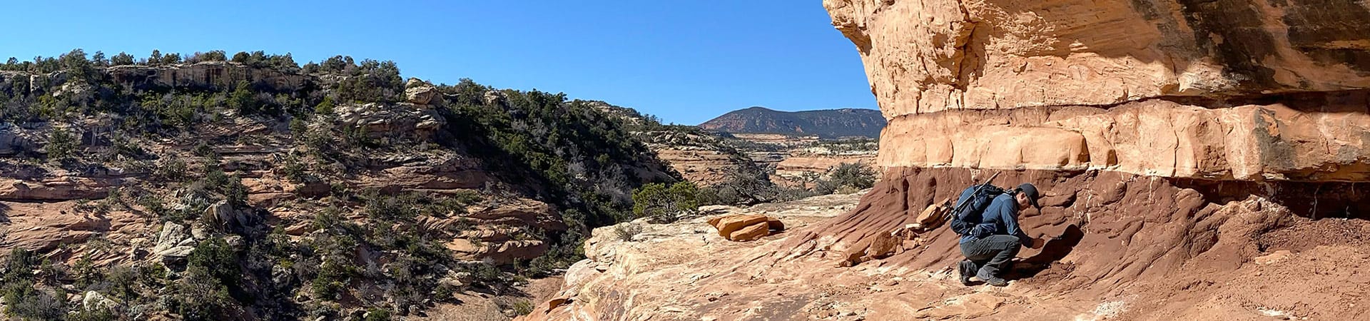 Collecting dirt in Mule Canyon