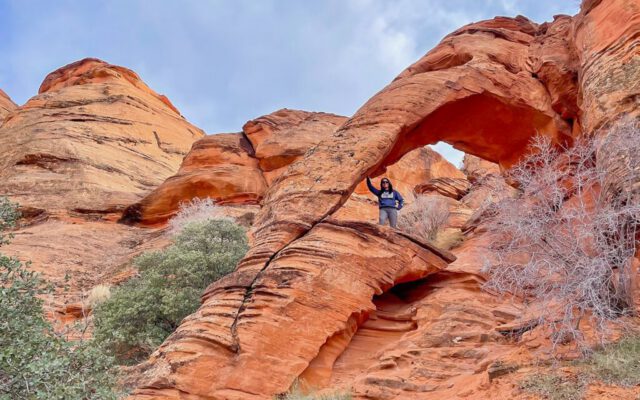 Connie under Elephant Arch Connie under Elephant Arch