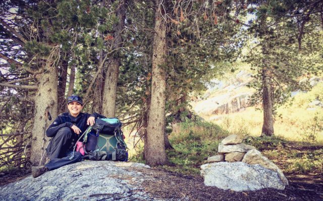 Connie near our camp cairn Connie next to our camp cairn