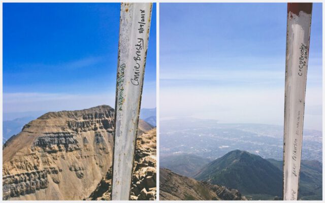 Our names on Mt. Timpanogos