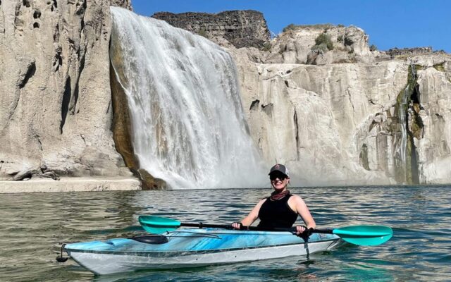 Connie kayaking at Shoshone Falls Connie kayaking at Shoshone Falls